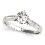 Round Lab Diamond Channel-Set Engagement Ring in 14K gold and platinum