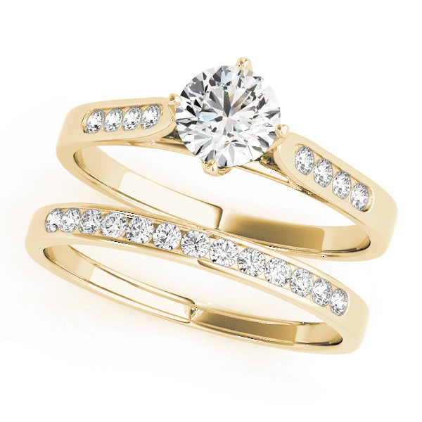Round Lab Diamond Channel-Set Engagement Ring — Picasso Gold & Diamond