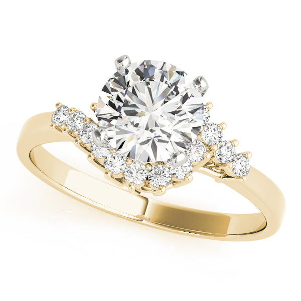Round Lab Grown Diamond Bypass Engagement Ring — Picasso Gold & Diamond