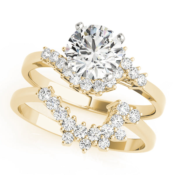 Round Lab Grown Diamond Bypass Engagement Ring — Picasso Gold & Diamond