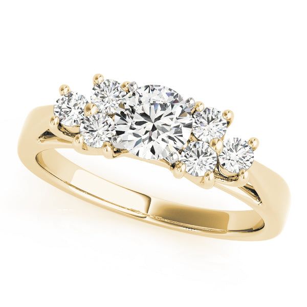 Round Lab Grown Diamond Cluster Engagement Ring — Picasso Gold & Diamond