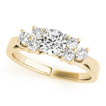 Round Lab Grown Diamond Cluster Engagement Ring — Picasso Gold & Diamond