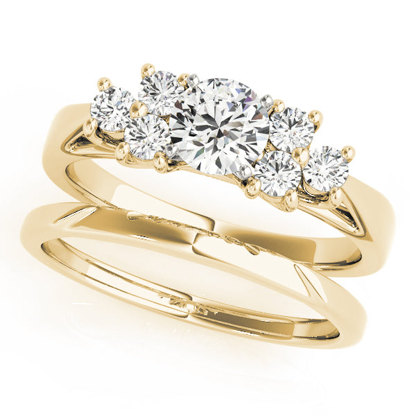 Round Lab Grown Diamond Cluster Engagement Ring — Picasso Gold & Diamond