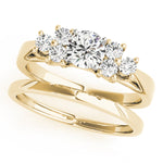 Round Lab Grown Diamond Cluster Engagement Ring — Picasso Gold & Diamond