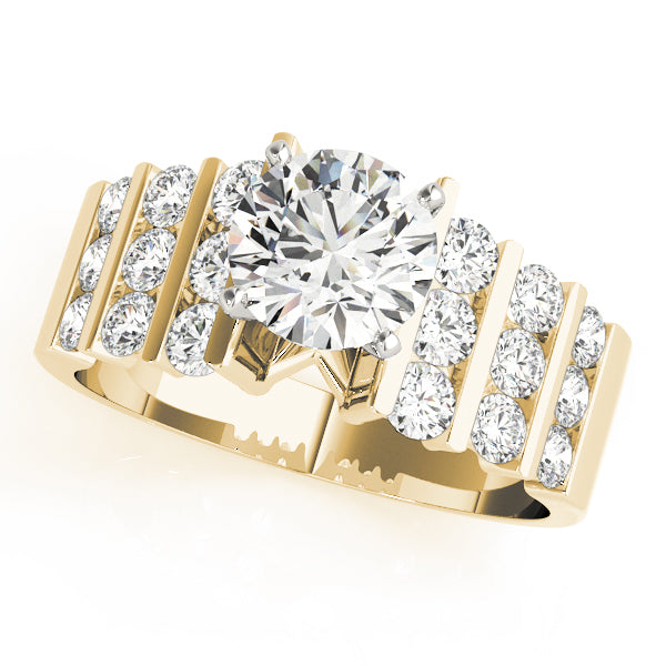 Round Lab Grown Diamond Multi-Row Engagement Ring — Picasso Gold & Diamond
