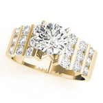 Round Lab Grown Diamond Multi-Row Engagement Ring — Picasso Gold & Diamond