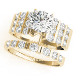 Round Lab Grown Diamond Multi-Row Engagement Ring — Picasso Gold & Diamond