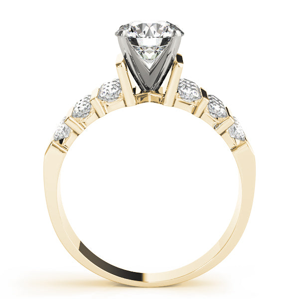 Round Lab Grown Diamond Multi-Row Engagement Ring — Picasso Gold & Diamond