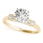 Round Lab Grown Diamond Side-Stone Engagement Ring — Picasso Gold & Diamond