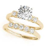 Round Lab Grown Diamond Side-Stone Engagement Ring — Picasso Gold & Diamond