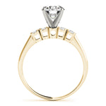 Round Lab Grown Diamond Side-Stone Engagement Ring — Picasso Gold & Diamond