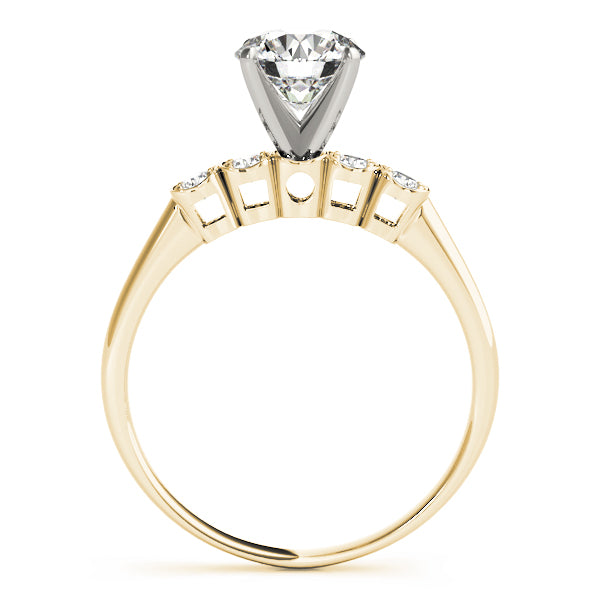 Round Lab Grown Diamond Side-Stone Engagement Ring — Picasso Gold & Diamond