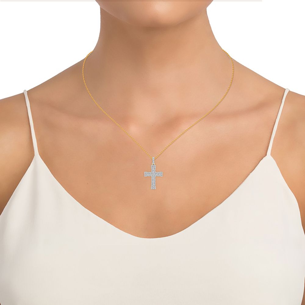 14K 0.50CT Diamond Cross Pendant - Picasso Gold & Diamond Jewelry