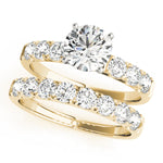Round Lab Diamond Pavé Band Engagement Ring — Picasso Gold & Diamond
