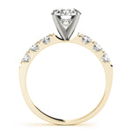 Round Lab Diamond Pavé Band Engagement Ring — Picasso Gold & Diamond