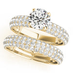 Round Lab Grown Diamond Pavé Engagement Ring — Picasso Gold & Diamond