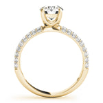 Round Lab Grown Diamond Pavé Engagement Ring — Picasso Gold & Diamond