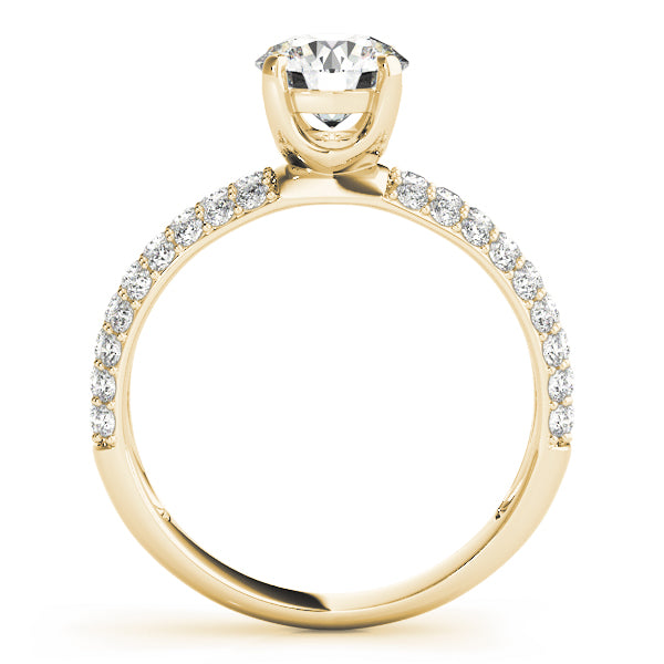 Round Lab Grown Diamond Pavé Engagement Ring — Picasso Gold & Diamond