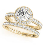 Round Lab Diamond Halo Engagement Ring – Pavé Halo — Picasso Gold & Diamond