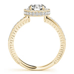 Round Lab Diamond Halo Engagement Ring – Pavé Halo — Picasso Gold & Diamond