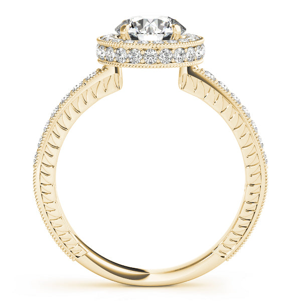 Round Lab Diamond Halo Engagement Ring – Pavé Halo — Picasso Gold & Diamond