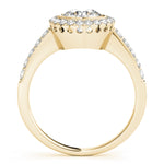 Round Lab Grown Diamond Halo Ring with Side Stones — Picasso Gold & Diamond