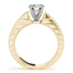 Round Lab Grown Diamond Vintage Milgrain Ring — Picasso Gold & Diamond