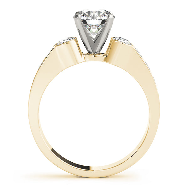 Round Lab Grown Diamond Three-Stone Engagement Ring — Picasso Gold & Diamond