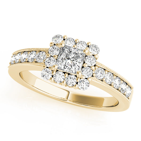 Cushion Halo Lab Grown Diamond Engagement Ring — Picasso Gold & Diamond