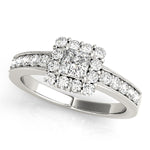 Cushion Halo Lab Grown Diamond Engagement Ring in 14K gold and platinum