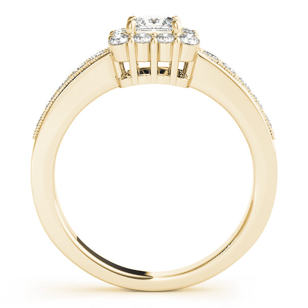 Cushion Halo Lab Grown Diamond Engagement Ring — Picasso Gold & Diamond