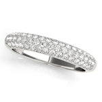 1/2 ct tw Lab Grown Diamond Pavé Wedding Band in 14K White Gold