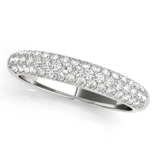 1/2 ct tw Lab Grown Diamond Pavé Wedding Band in 14K White Gold