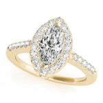 Marquise Lab Grown Diamond Halo Engagement Ring — Picasso Gold & Diamond