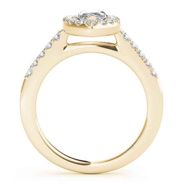 Marquise Lab Grown Diamond Halo Engagement Ring — Picasso Gold & Diamond