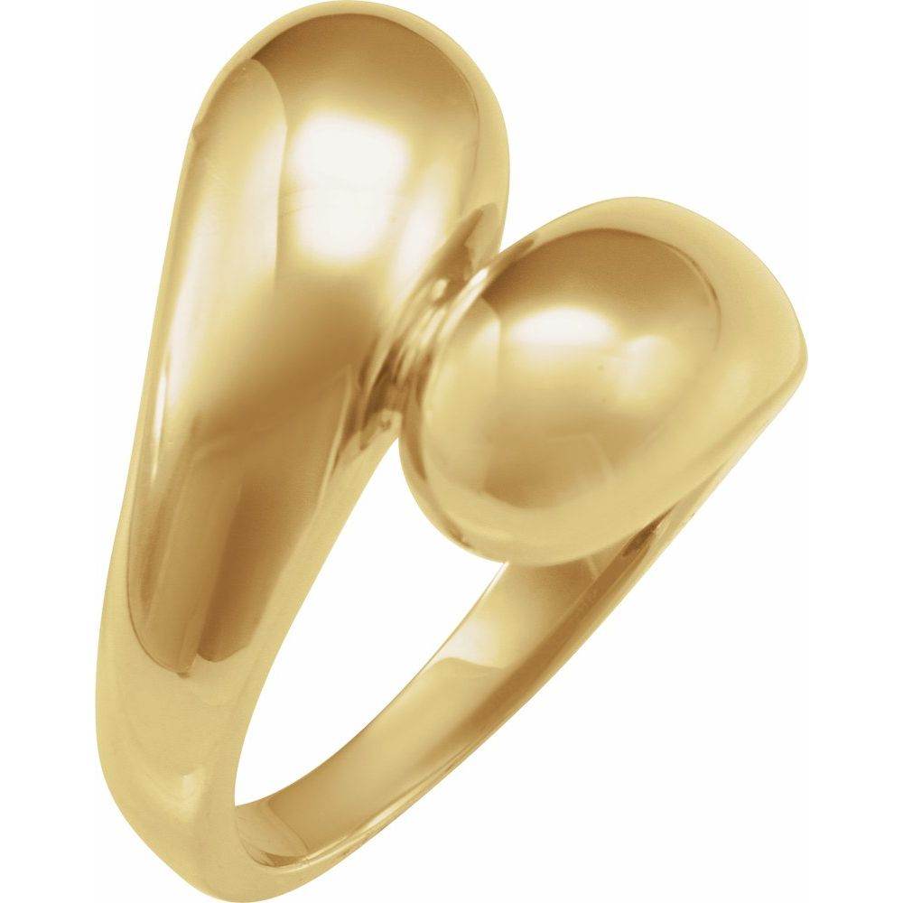 14K Yellow Gold Bypass Ring – Bold & Elegant Open Design - Picasso Gold & Diamond Jewelry