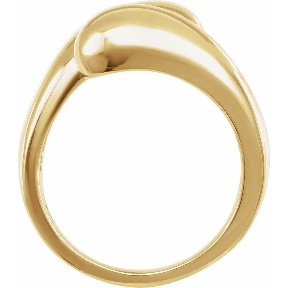 14K Yellow Gold Bypass Ring – Bold & Elegant Open Design - Picasso Gold & Diamond Jewelry