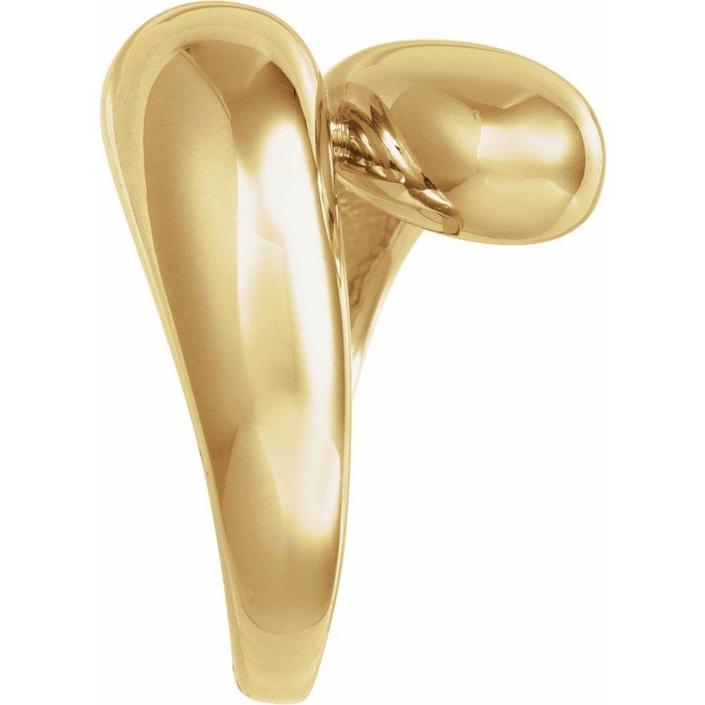 14K Yellow Gold Bypass Ring – Bold & Elegant Open Design - Picasso Gold & Diamond Jewelry