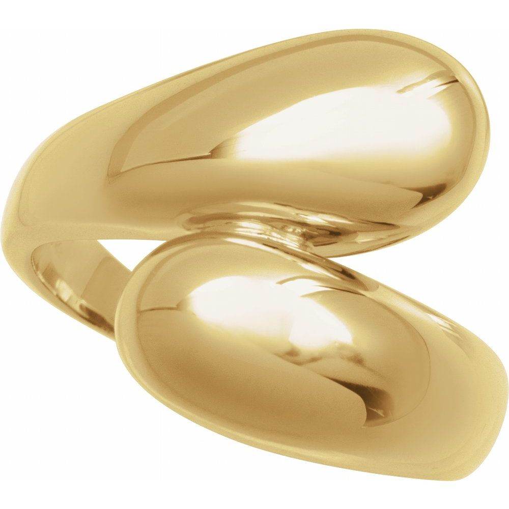 14K Yellow Gold Bypass Ring – Bold & Elegant Open Design - Picasso Gold & Diamond Jewelry