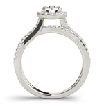 3/4 ct Round Lab Grown Diamond Halo Engagement Ring Setting in 14K White Gold