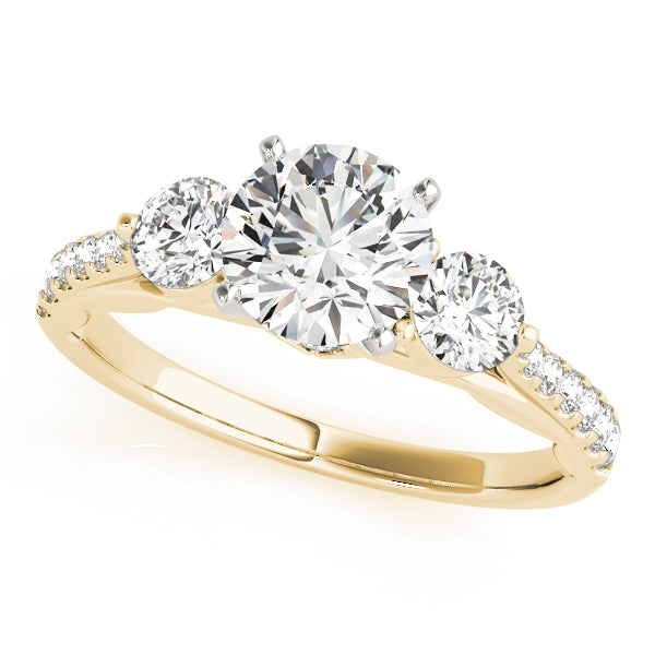 5/8 ct tw Lab Grown Diamond Three-Stone Engagement Ring Setting in 14K Yellow Gold