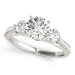 5/8 ct tw Lab Grown Diamond Three-Stone Engagement Ring Setting in 14K White Gold