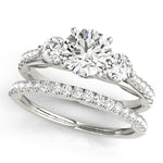 5/8 ct tw Lab Grown Diamond Three-Stone Engagement Ring Setting in 14K White Gold