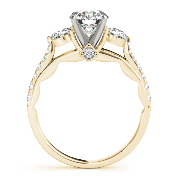 5/8 ct tw Lab Grown Diamond Three-Stone Engagement Ring Setting in 14K Yellow Gold