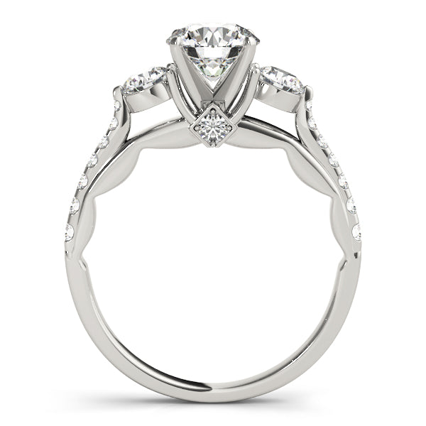 5/8 ct tw Lab Grown Diamond Three-Stone Engagement Ring Setting in 14K White Gold