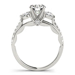 5/8 ct tw Lab Grown Diamond Three-Stone Engagement Ring Setting in 14K White Gold