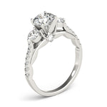 5/8 ct tw Lab Grown Diamond Three-Stone Engagement Ring Setting in 14K White Gold