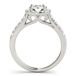 1 1/2 ct Round Lab Grown Diamond Halo Engagement Ring Setting in 14K White Gold