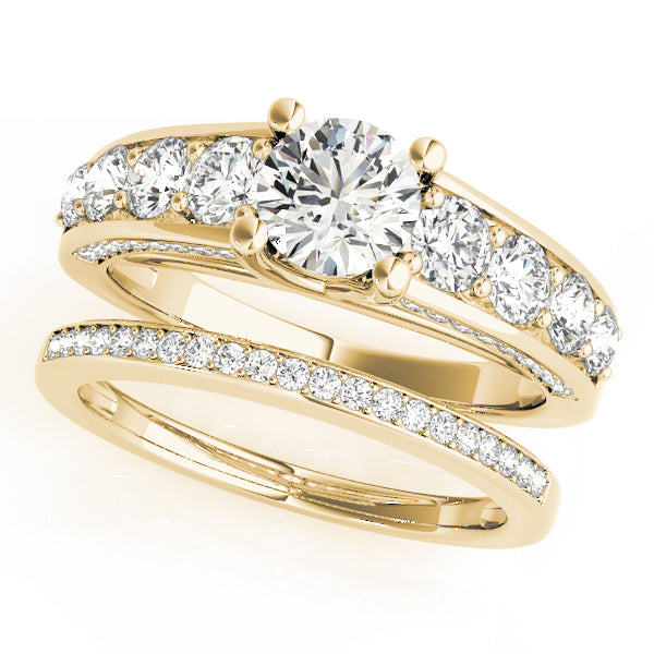 Round Lab Diamond Trellis Engagement Ring — Picasso Gold & Diamond