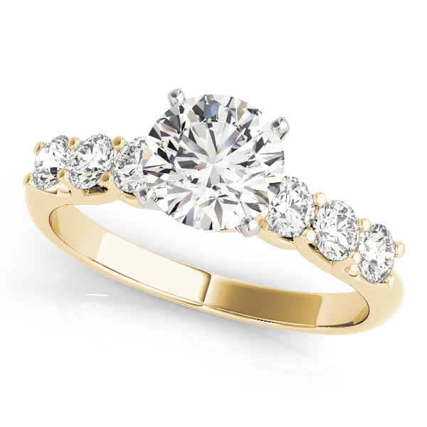 Round Single Row Lab Grown Diamond Engagement Ring - VS1 D/E/F | 14K & 18K Gold | 14K White Gold | Round Lab Diamond | Picasso Gold & Diamond Chicago